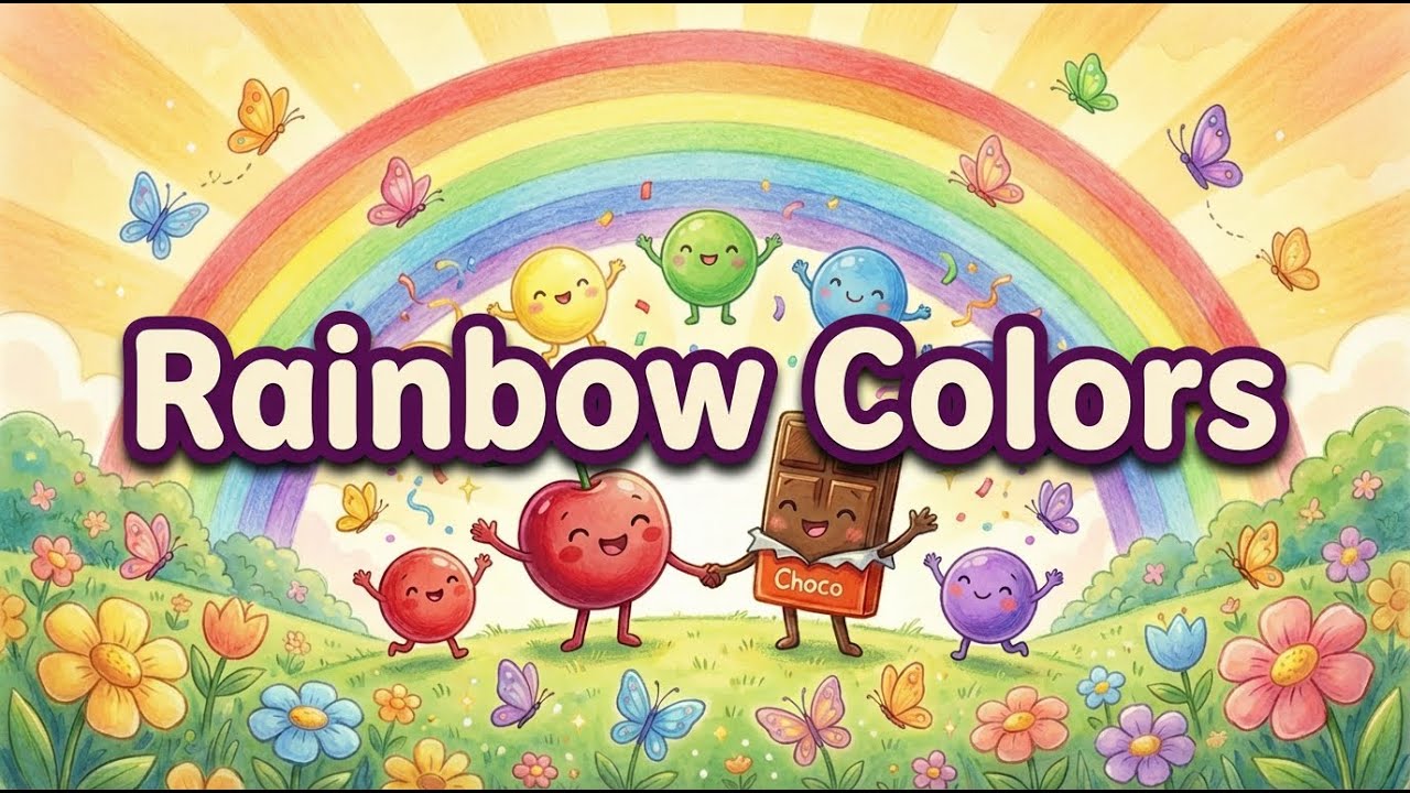 Rainbow Colors Song 🌈 Learn Red Orange Yellow Green Blue Purple | CherryChoco Nursery Rhymes