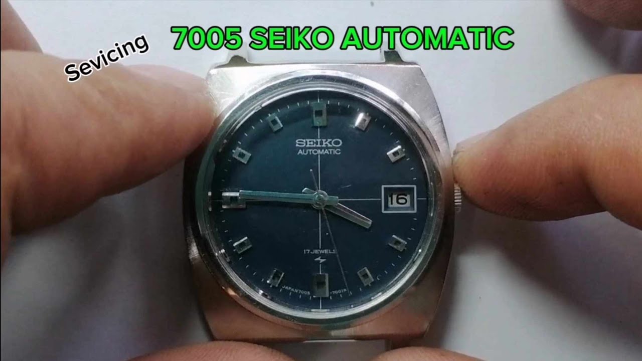 Servicing Vintage 7005 SEIKO AUTOMATIC  BLUE DIAL