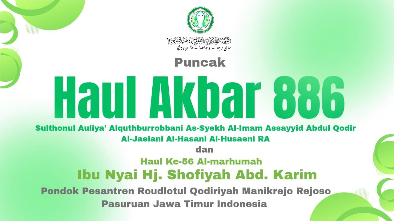 🔴 LIVE ||  HAUL AKBAR 886 di PONPES ROUDLOTUL QODIRIYAH MANIKREJO - REJOSO