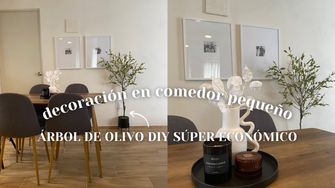 🌱DECORACIÓN DE COMEDOR PEQUEÑO🌿ÁRBOL DE OLIVO DIY SÚPER ECONÓMICO 🔨🪚 ideas para comedor pequeño.