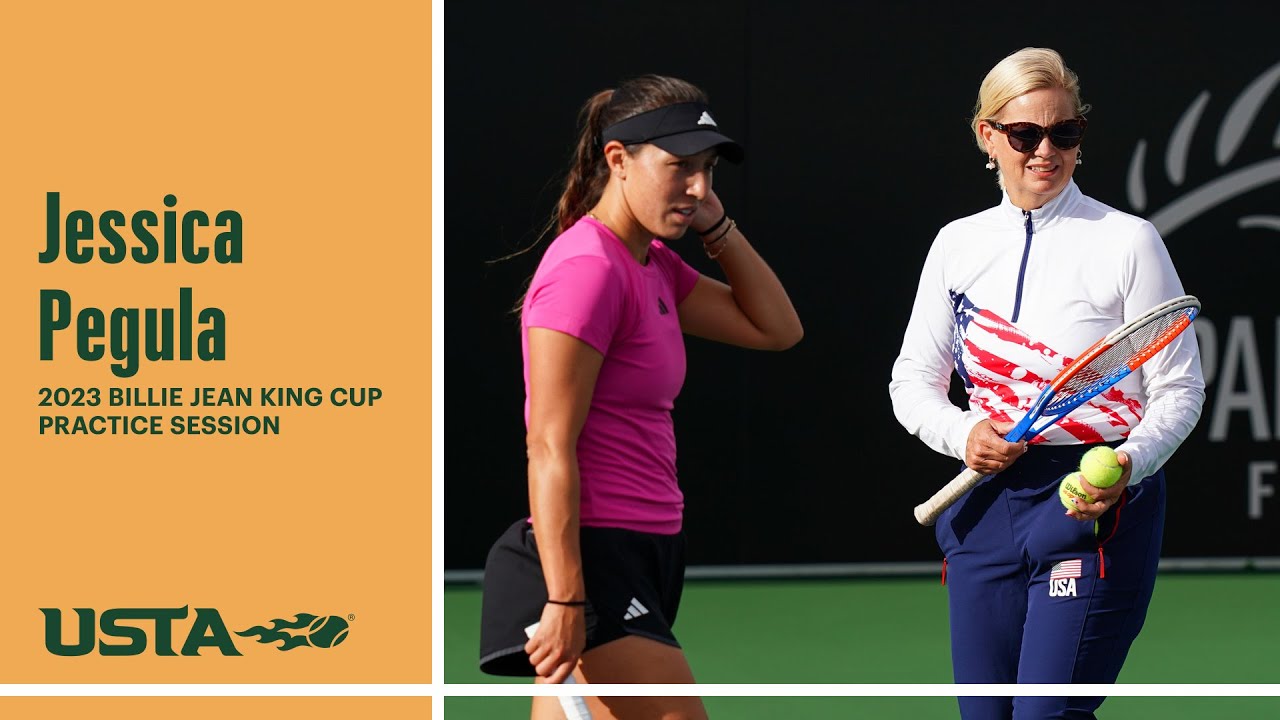 Jessica Pegula Practice Session | 2023 Billie Jean King Cup