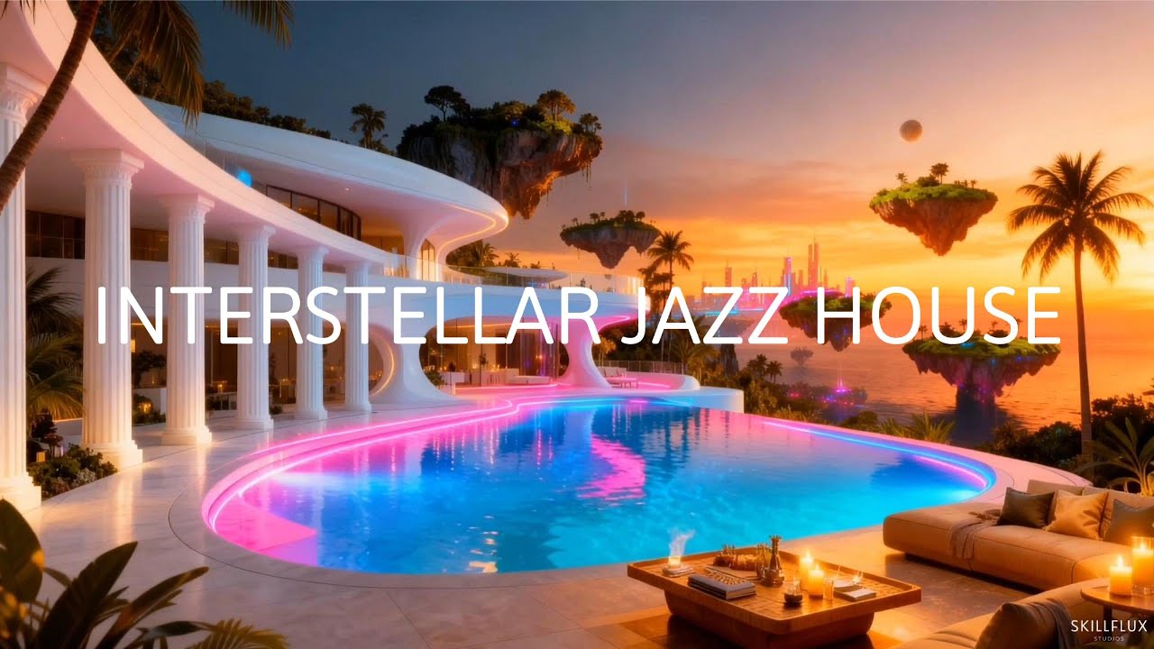 Interstellar Jazzy Funky House Music in a Galactic Luxury Paradise, Sci-Fi Pool Lounge Ibiza Vibes