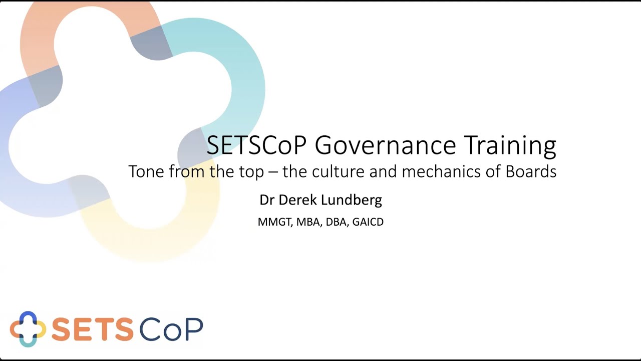 Governance Training Webinar Series - Setting Board Culture and Running Board Meetings