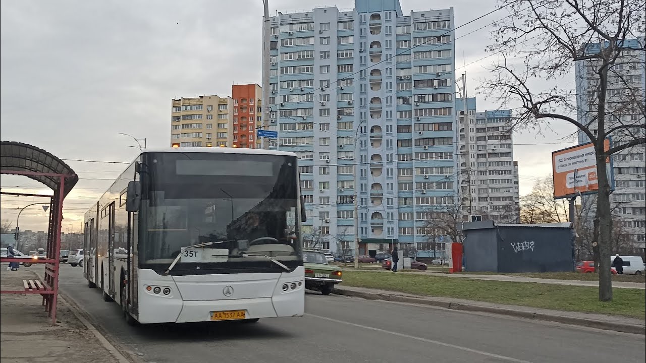 Поїздка на автобусі ЛАЗ-А292, борт. 4649, маршрут 35Т (повний). Останнє відео у 2022 році