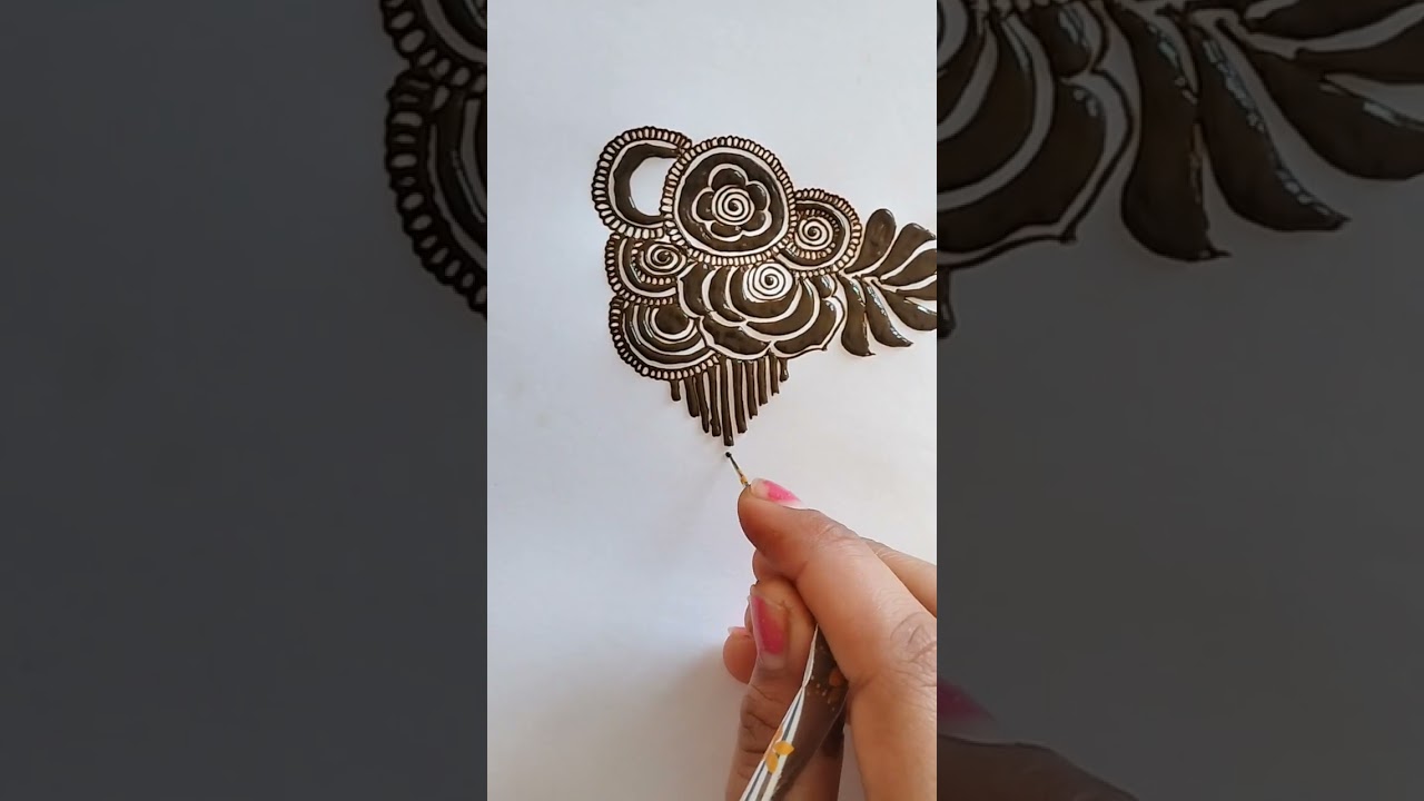 Very Beautiful Bold Flower Bunches | Beautiful Floral pattern Henna Design Tutorial | #mehndi 