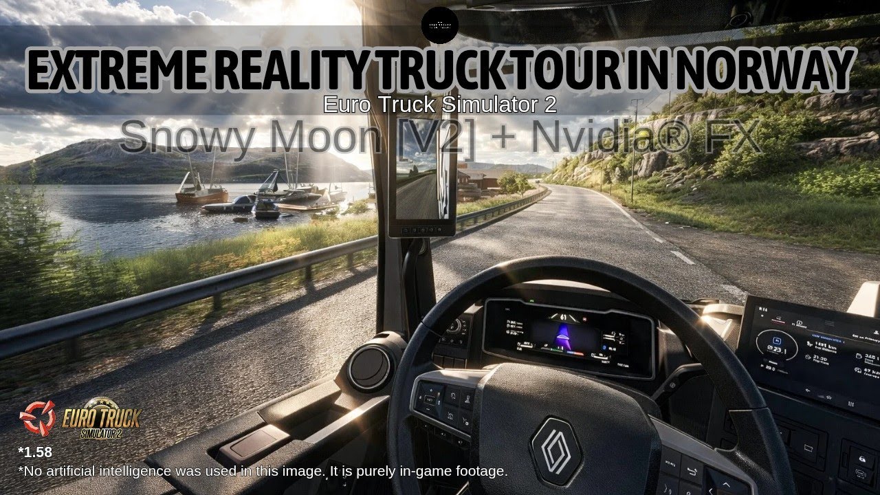 ⛅ Ultra Real Graphics for Norway-Snowymoon [V2.3.0] for New ETS2-1.58 Gameplay [+Nvidia® Color & FX]