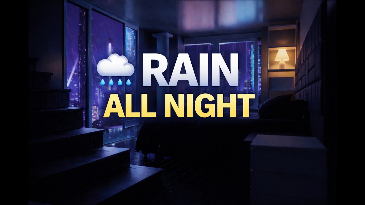 Rain All Night 🌧️ 10 Hours of Relaxing Night Rain Sounds