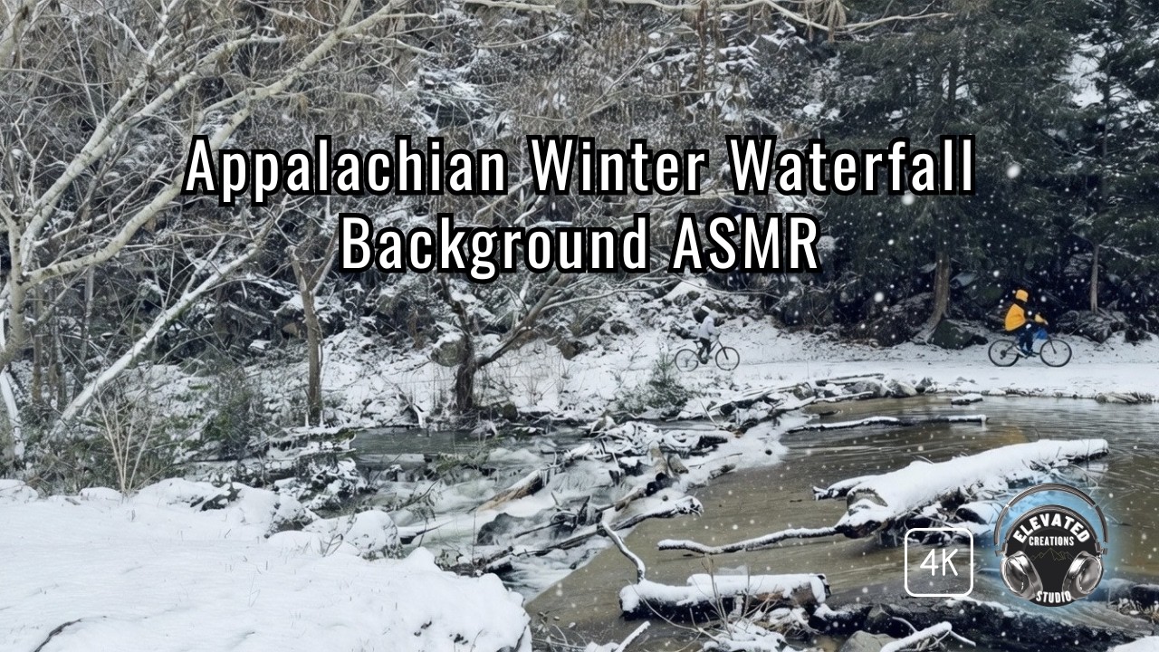 5 Hours of Snowfall at an Appalachian Waterfall ❄️ Pure Nature ASMR | No Music, No Ads | 4K