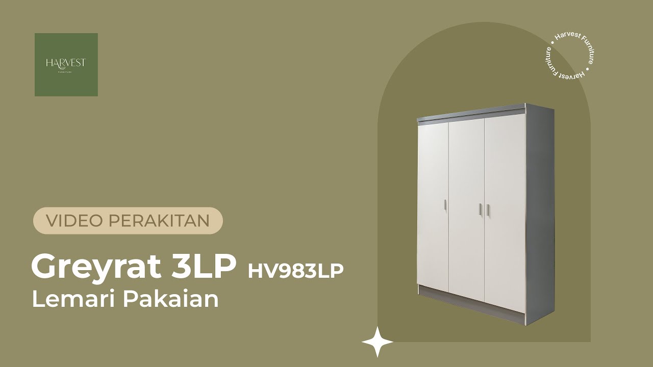 Tutorial Perakitan Lemari Pakaian 3 Pintu HV983LP