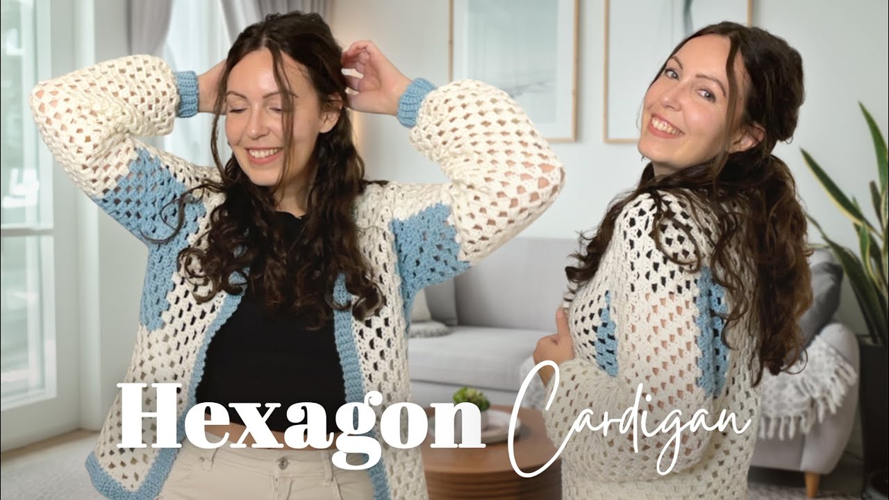 einfachen Hexagon Cardigan häkeln im Granny Square Muster ❤️