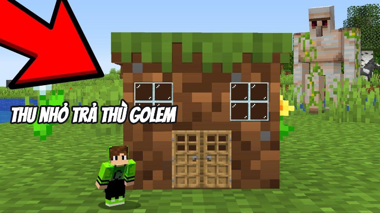 THỬ THÁCH THU NHỎ BẢN THÂN TRẢ THÙ GOLEM ĐỘC ÁC TRONG MINECRAFT SIÊU BẤT ỔN 🤣