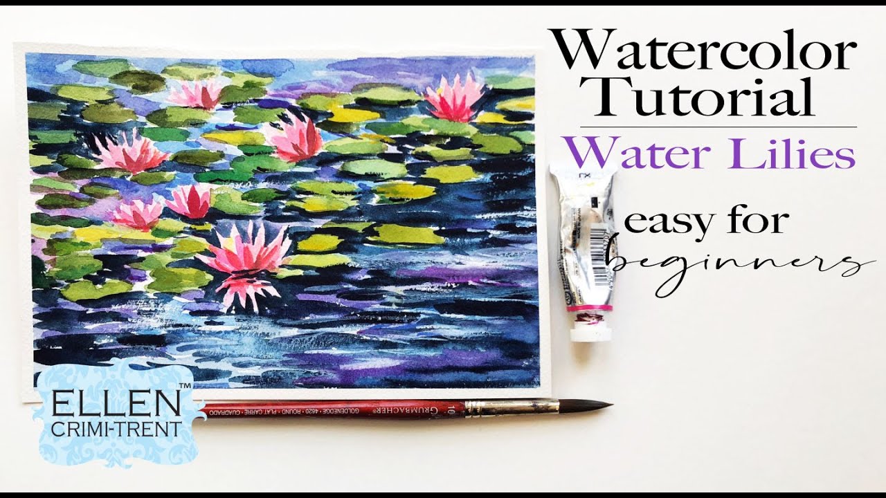 Watercolor Tutorial water lilies