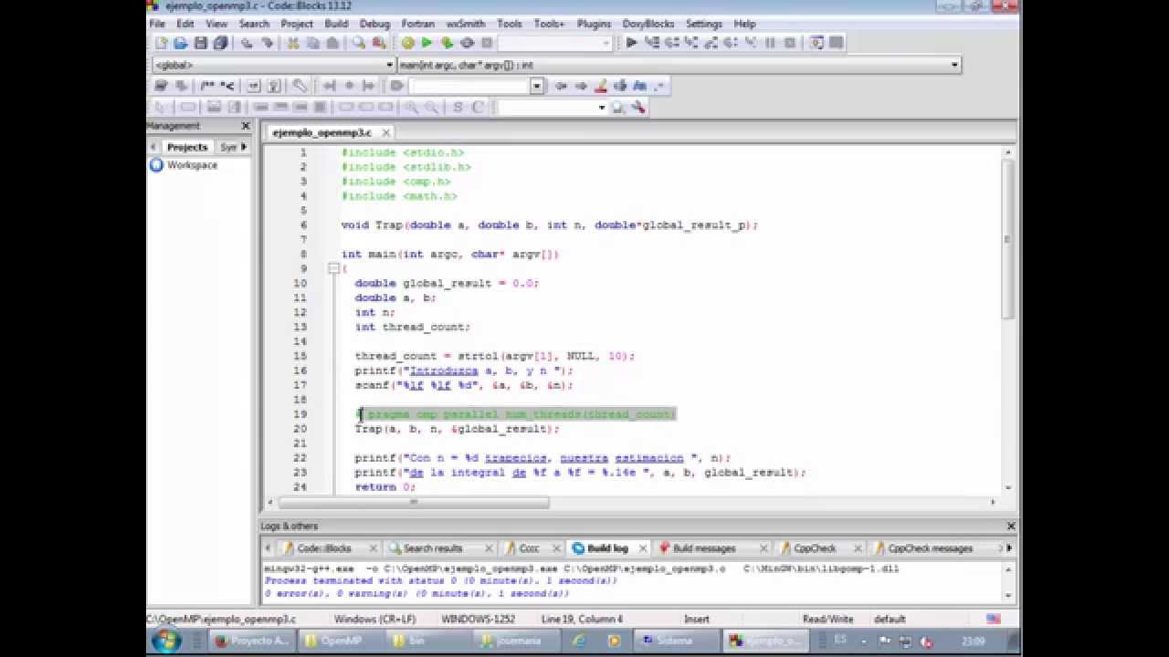 Programación paralela con OpenMP usando el IDE Code Blocks y MinGW