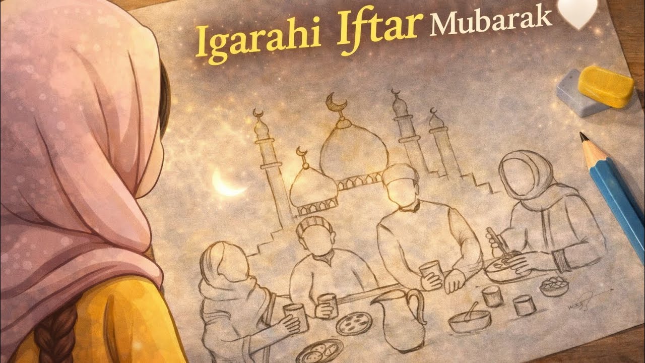 Ramzan Iftar Mubarak Pencil Sketch | Ramadan Special Islamic Drawing 2026#pencilsketch #art 