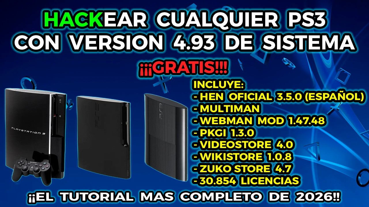 LIBERAR PS3 4.93 + HEN OFICIAL 3.5.0 (EN ESPA&Ntilde;OL) + TIENDAS. TUTORIAL FACIL Y COMPLETO