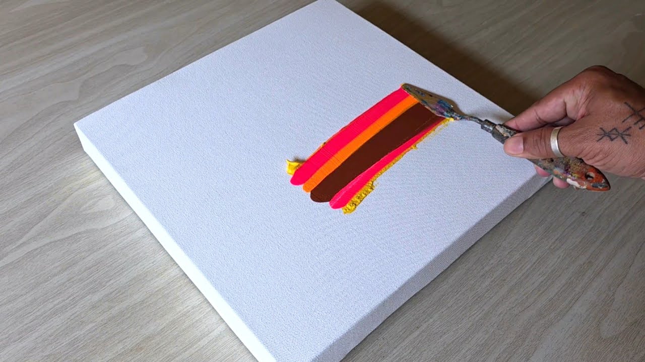 Abstract Painting Demo / Using Pallete Knife / Acrylic Painting 