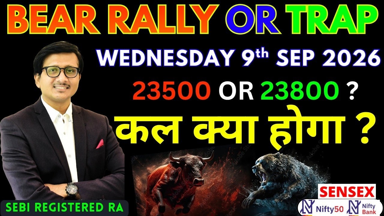 Nifty Prediction Sensex Analysis for Tomorrow WEDNESDAY 9th SEP 2026 | Nifty 50 Bank Nifty Tomorrow