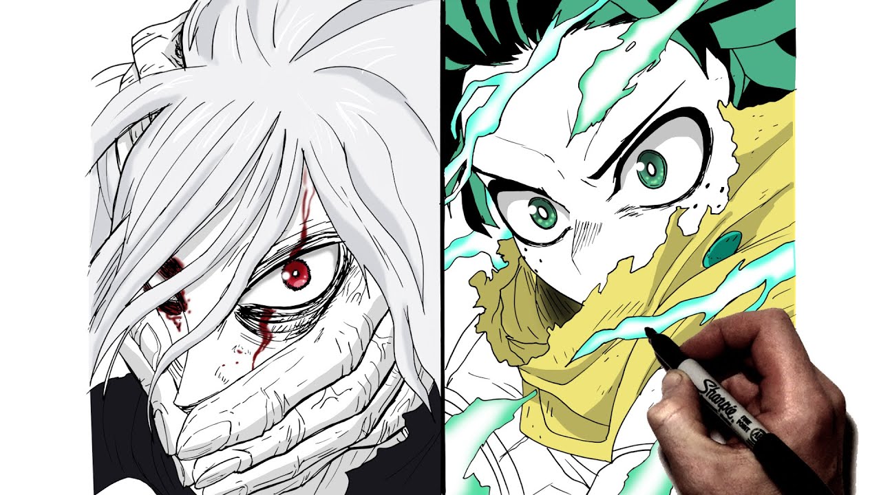 How To Draw Deku vs Shigaraki (Manga) | Step By Step | MHA