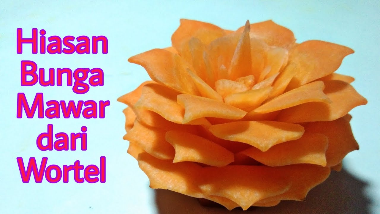 GARNISH WORTEL bentuk BUNGA MAWAR || Carrot Carving || Hiasan Wortel