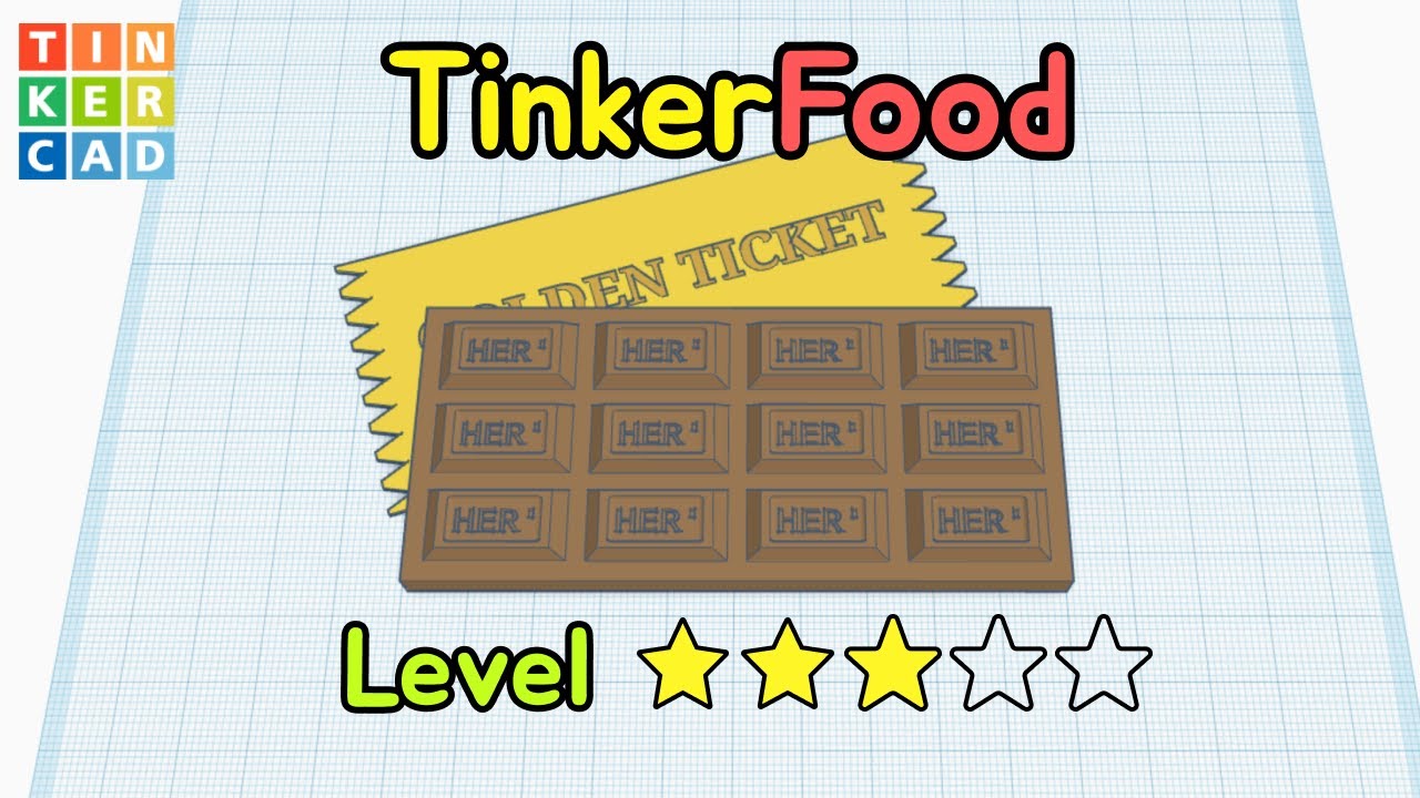 119) Her Chocolate - Tinkerfood | How to 3D modeling with Tinkercad