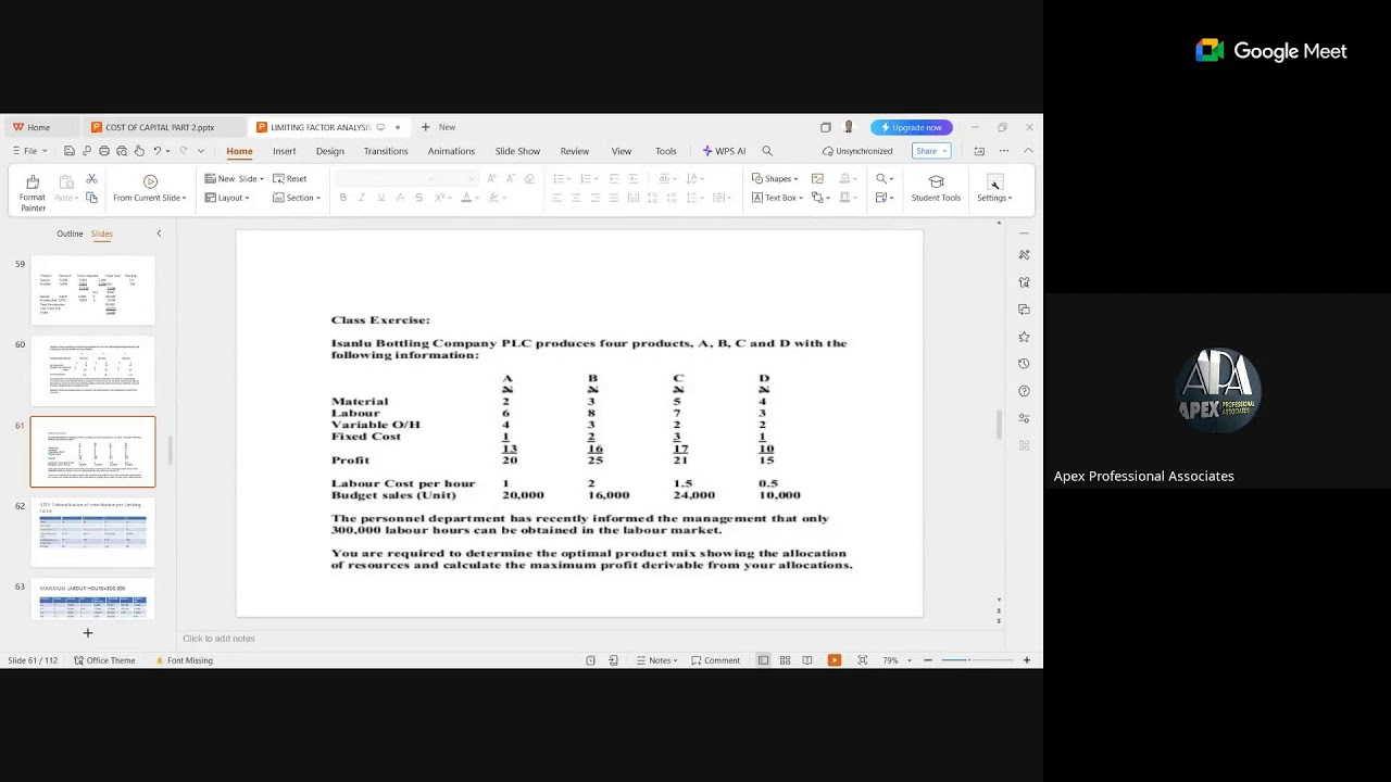 PM Class for May 2026 - Limiting Factor 1