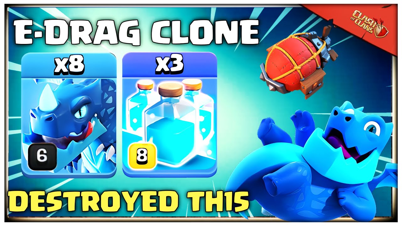 Perfect 3* TH15 Base | Best TH15 Electro Dragon Attack With Clone Spell in Clash of Clans
