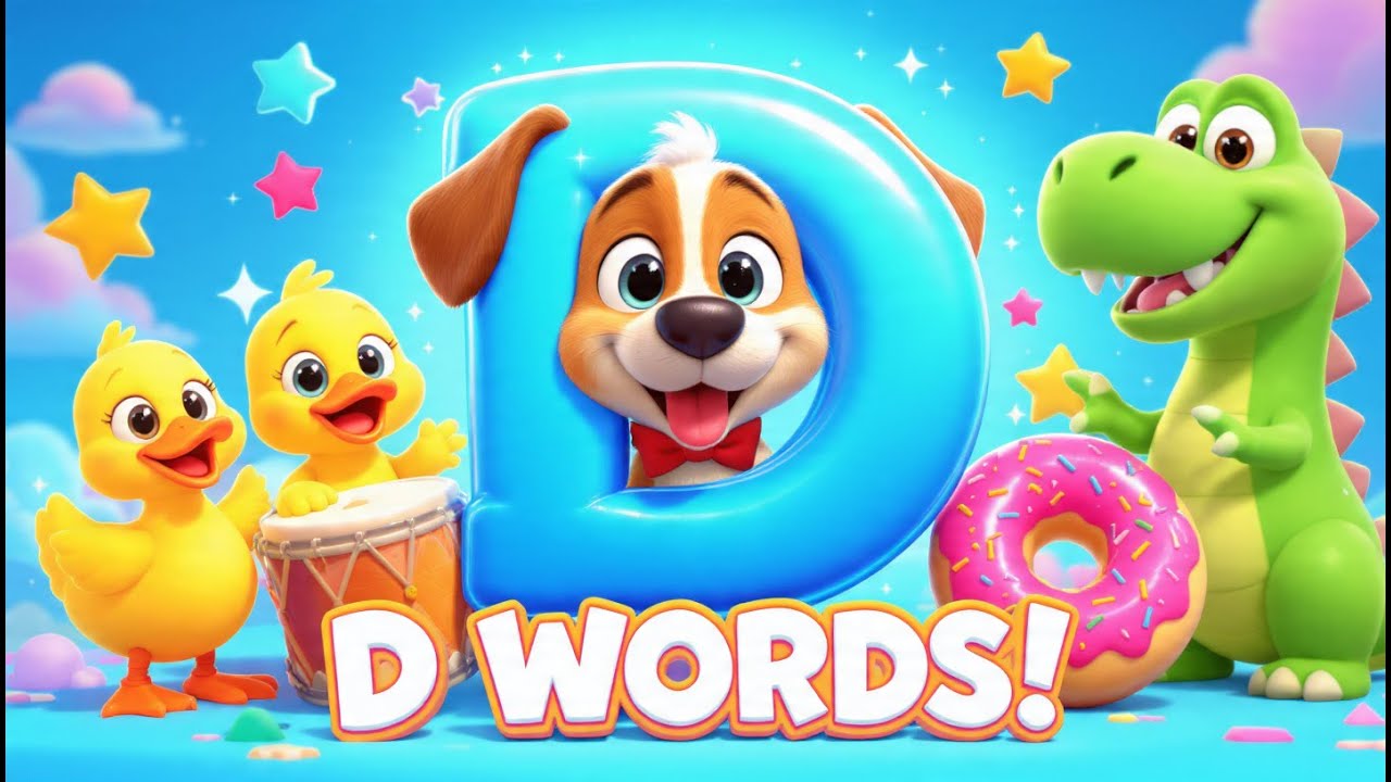 Learn Letter D with Fun D Words | Preschool Alphabet Song