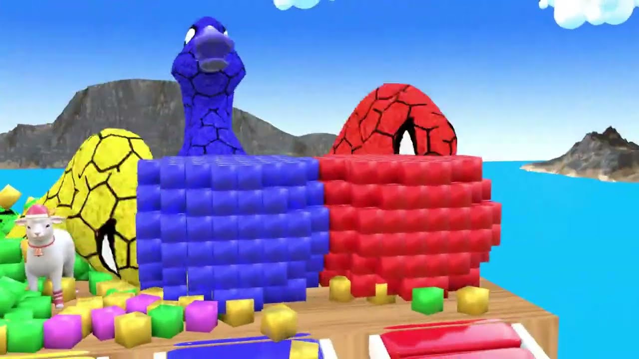 Long Slide Game With Elephant Gorilla Buffalo Hippopotamus Tiger - 3d Animal Game - Funny 3d Animals