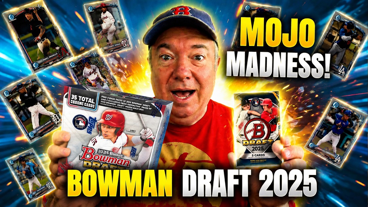 Второй раунд! Открытие мега-бокса Bowman Draft 2025 (Mojo Refractors)