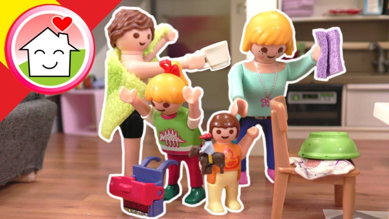 Playmobil en español Una mañana caótica, una rutina matutina movidita con Anna y Lena Familia Hauser