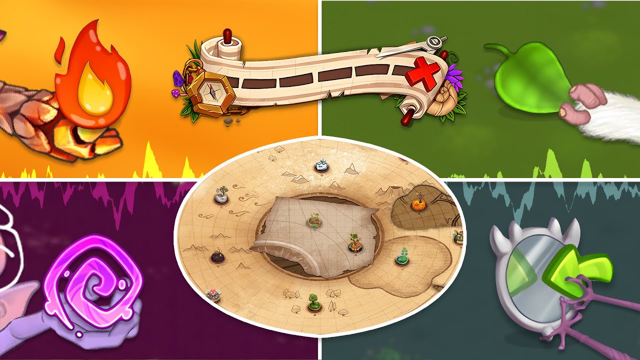 All MAP Full Songs - Natural Islands, Fire Islands, Magical & Mirror Islands (My Singing Monsters)