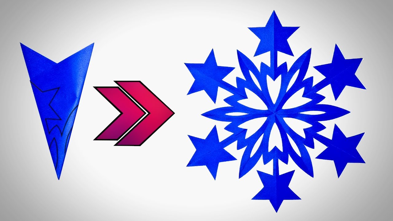 Paper Snowflake with Christmas Stars | How To Make Paper Snowflakes | Christmas Decoration Ideas