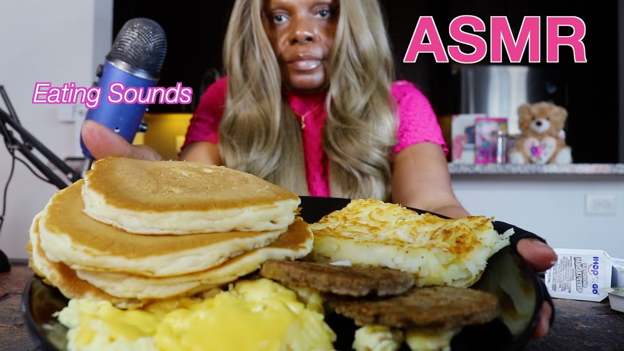 Delicious IHOP 🥞 5 Stack Buttermilk Pancakes ASMR Eating Sounds