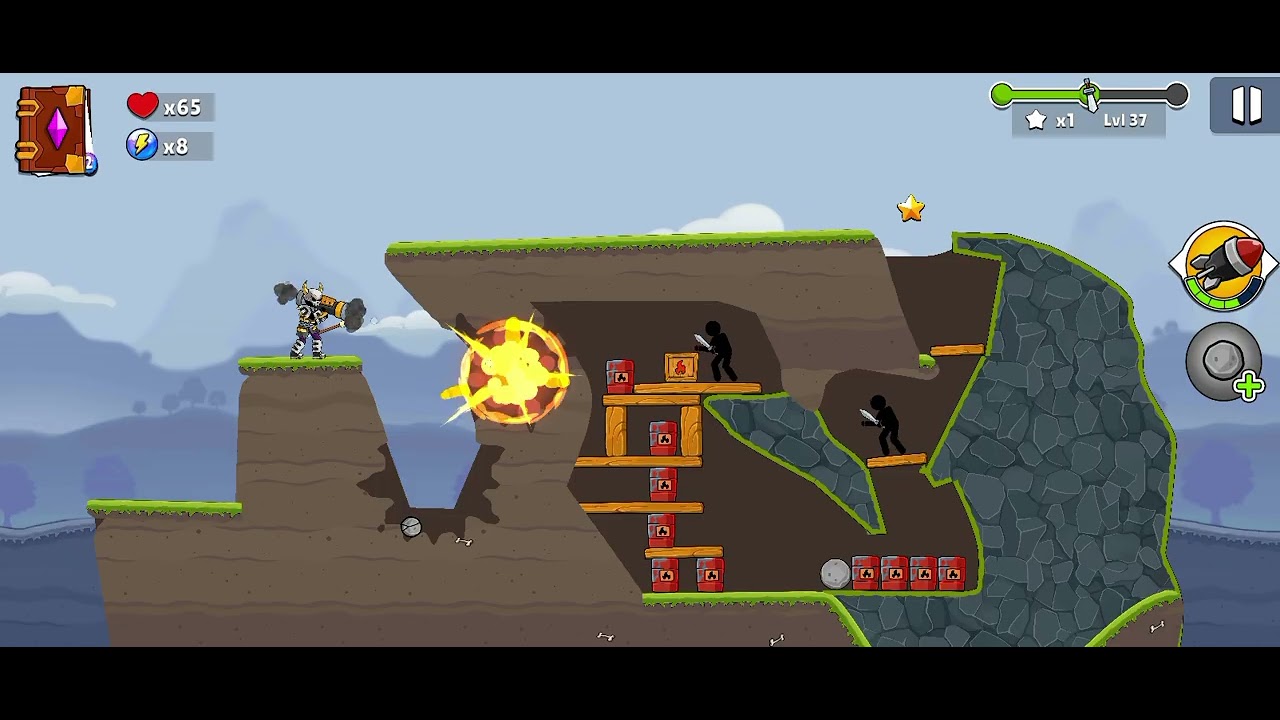 Boom Stick: Bazooka Puzzles - Level 37