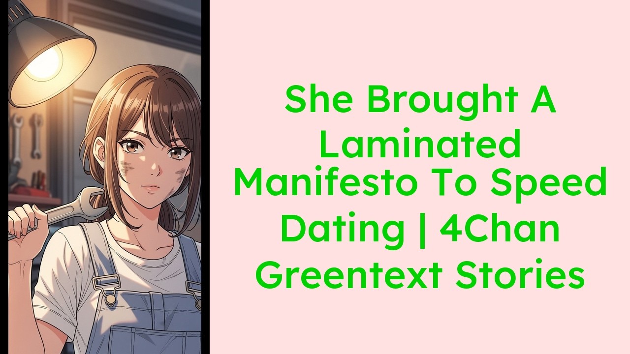 She Brought A Laminated Manifesto To Speed Dating  4Chan Greentext Stories