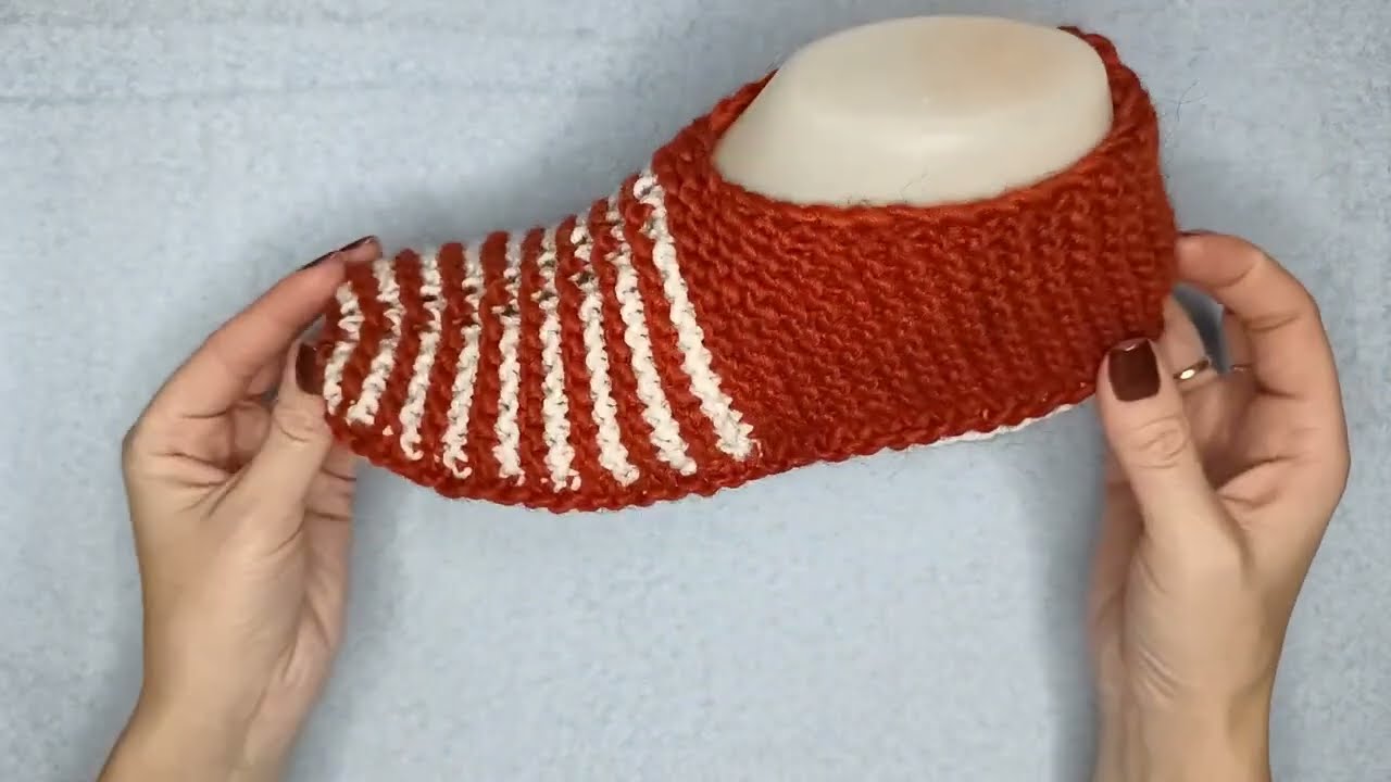 Следки спицами, подробный МК. #вязаниеспицами #knitting #тапочки 