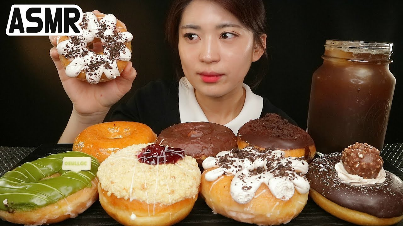 크리스피도넛 월드초이스ㅣ노토킹 ASMR 리얼 사운드 먹방ㅣKrispykreme DounutㅣクリスピークリームㅣReal Sound NoTalking Mukbang ♥