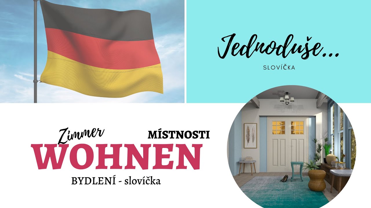 WOHNEN - ZIMMER (bydlení - pokoje) A1 - slovíčka pro začátečníky a samouky - němčina efektivně