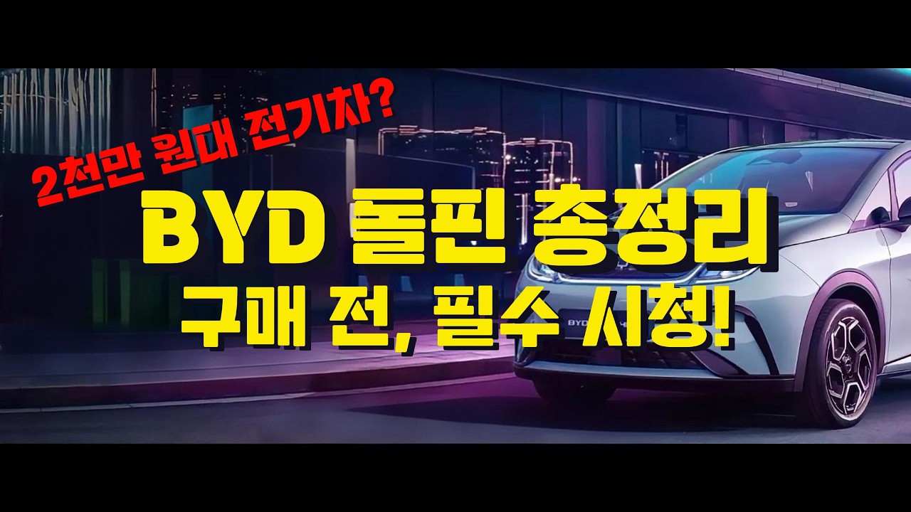 2천만원 대 전기차?? BYD 돌핀 총정리! 구매 전 필수 시청!