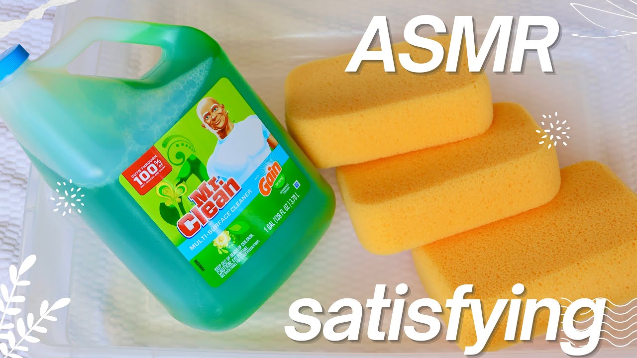 💚 ASMR GAIN MR CLEAN &bull; SATISFYING SPONGE SQUEEZING 💚