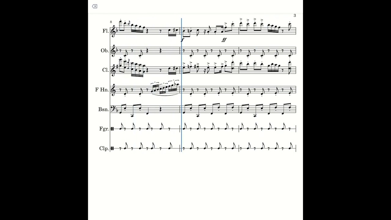 Coconut Mall (From Mario Kart) - Arranged for Wind Quintet | Scrolling Score