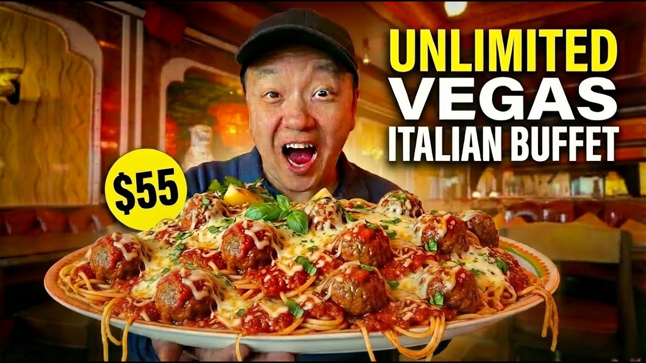 All You Can Eat ITALIAN SEAFOOD BRUNCH BUFFET in Las Vegas | BEST BUFFET on the Strip?!