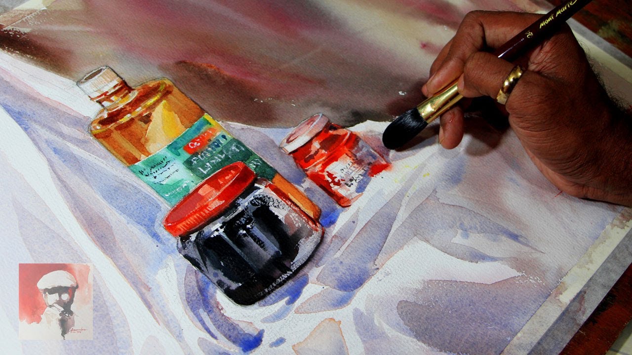 Still Life Watercolor Painting Demo Shahanoor Mamun | Watercolour Glazing & Layering | Draw Drapery