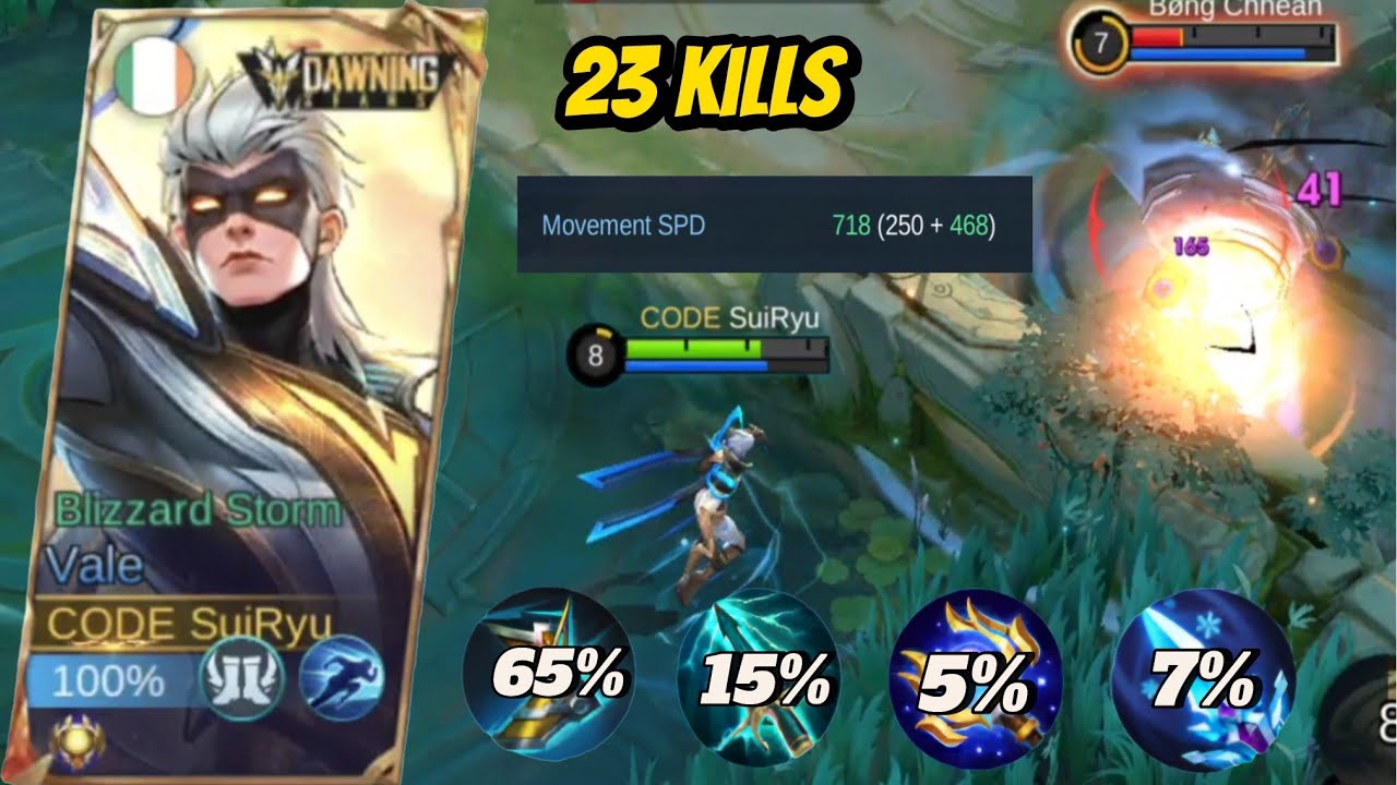 23 Kills Vale Movement Speed Build - Nobody Can Catch Me (Must Try) | Mobile Legends