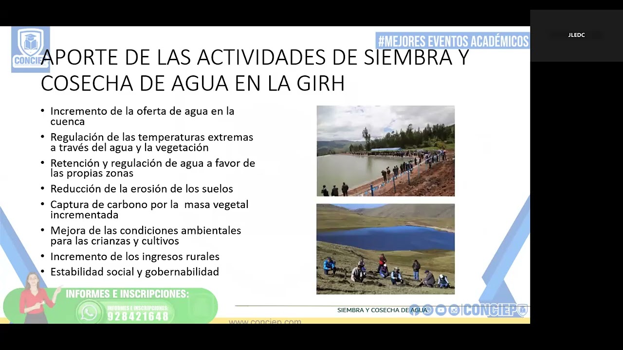 📚𝗖𝗨𝗥𝗦𝗢:TECNOLOGÍAS DE SIEMBRA Y COSECHA DE AGUA EN LA SIERRA📚