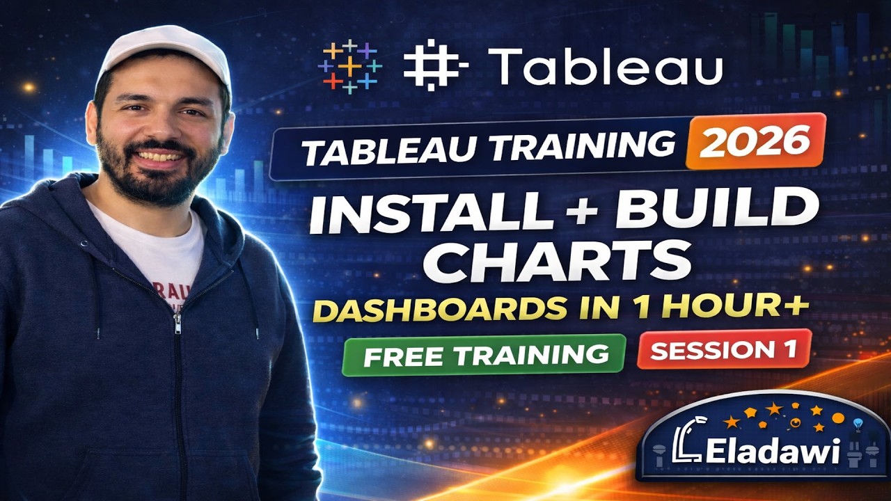 Tableau Training 2025 | Install, Build Charts, Dashboards in 1 Hour+ (Session 1)
