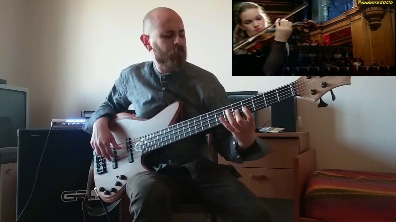 Marco Pistone ft Hilary Hahn - Presto in Gm (bass) J.S. Bach