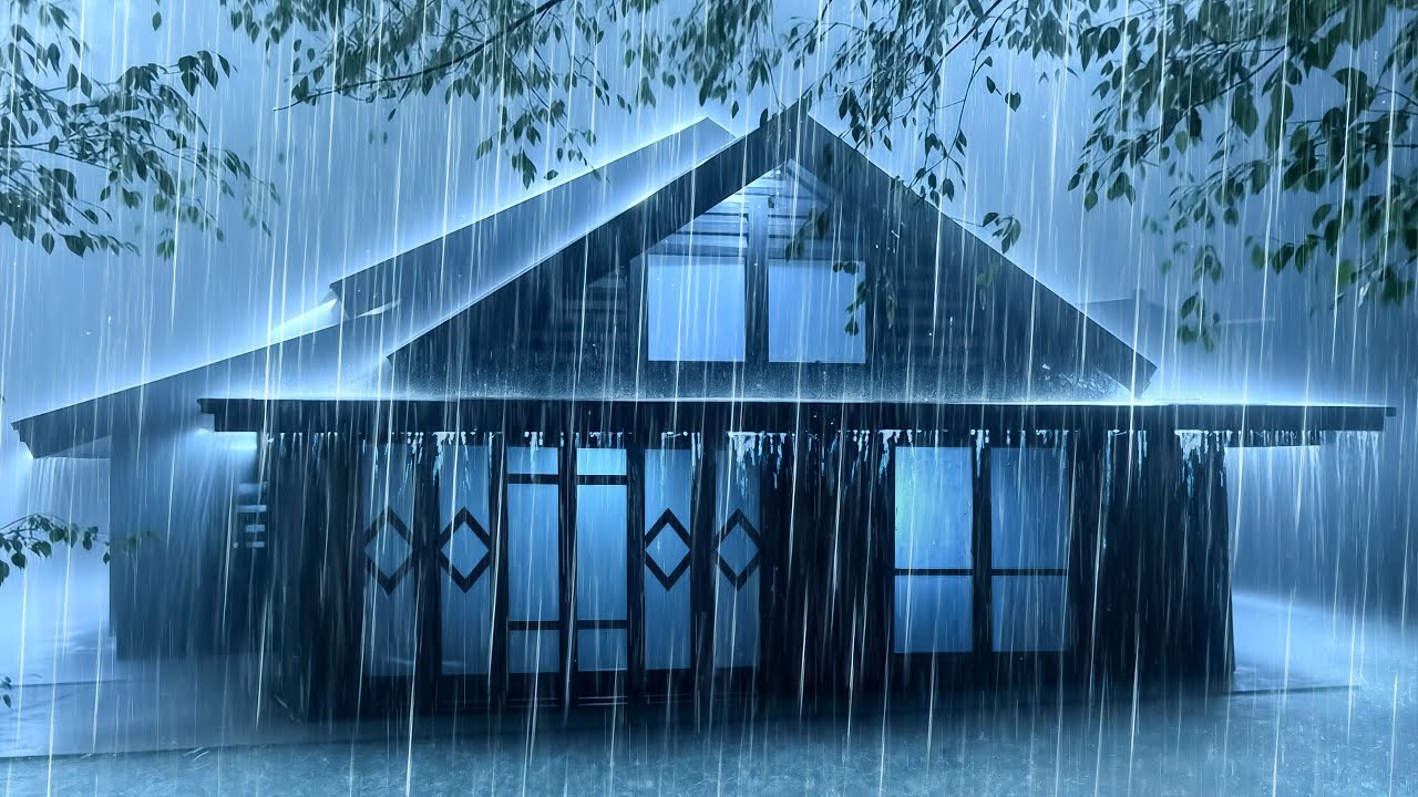 Beat Insomnia Instantly to Sleep Deeply | Heavy Rain on Tin Roof & Thunder Sounds All Night