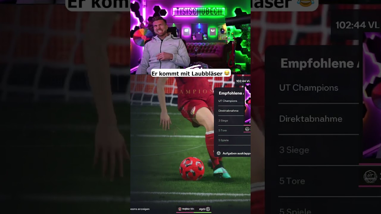 Timo kommt einfach mit Laubbl&auml;ser 😂