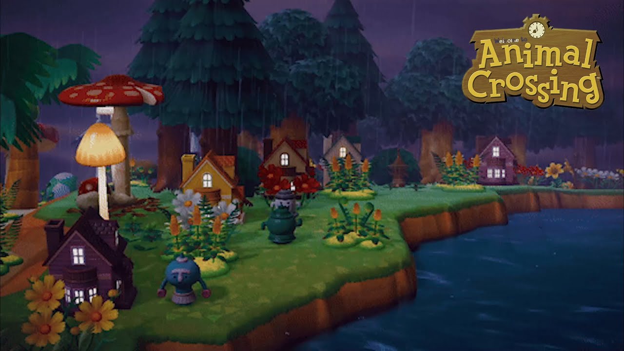 2 hours of relaxing Animal Crossing music w/ rainy night